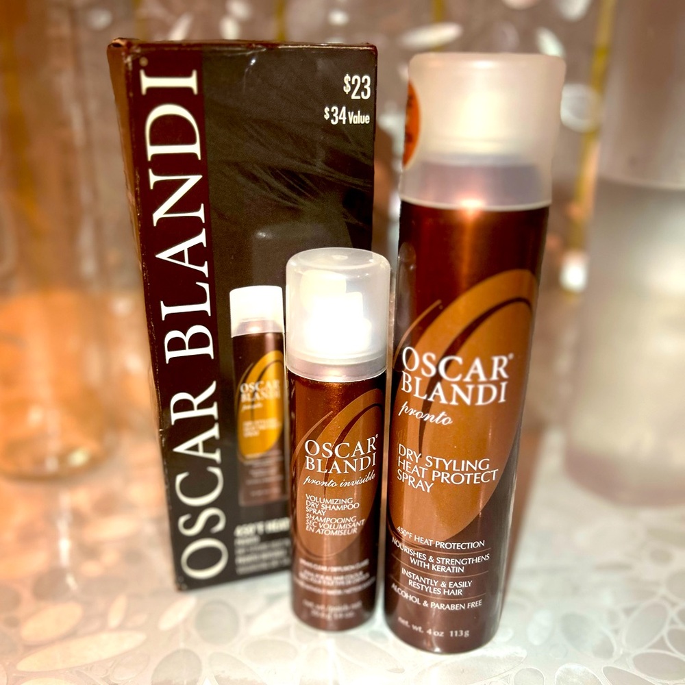 Oscar Blandi Set Dry Styling Heat Protect Spray 4oz and Volumizing Dry Shampoo